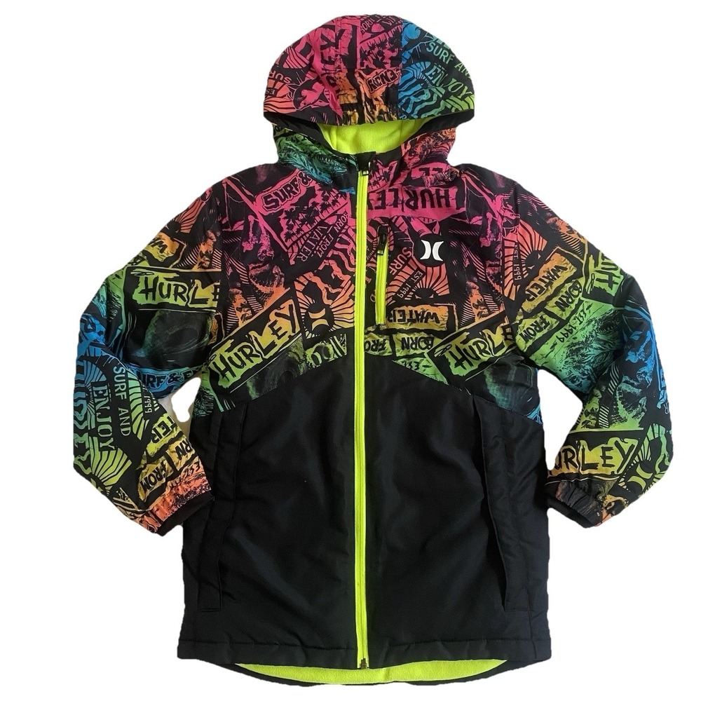 Hurley Snowboard Jacket Boys 14/16 (L) Arctic Fleece Hood Outdoor Ski Comfort